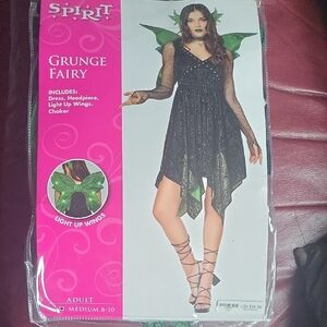 Spirit Grunge Fairy Costume with Black and Green Accents